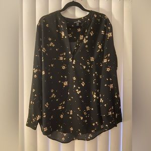 Hilary Radley black and tan blouse. Size XXL